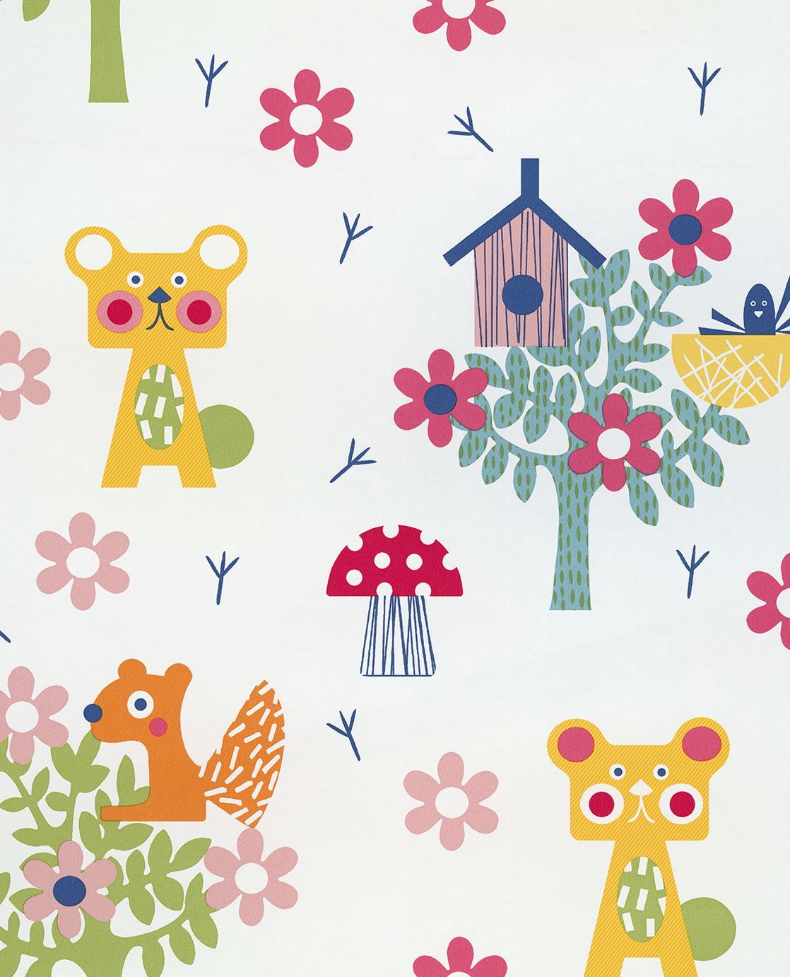 Tout Petit Nursery Wallpaper - Pink