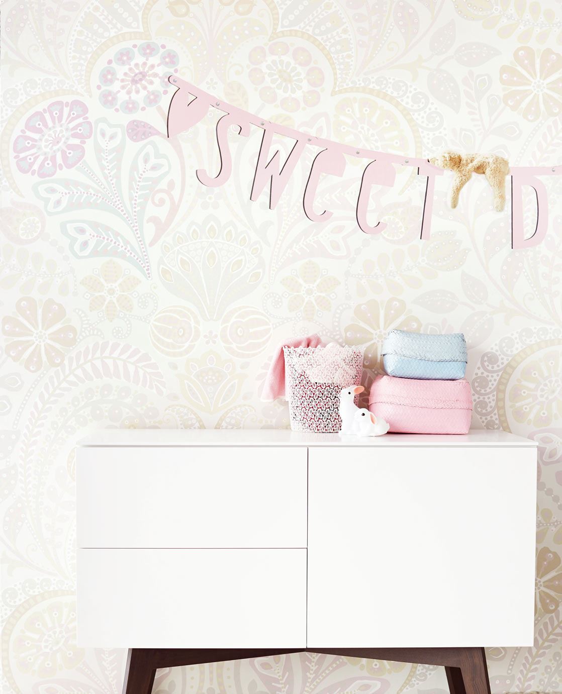 Tout Petit Nursery Room Wallpaper - Cream