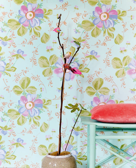 Rice 1 Nursery Room Wallpaper - Teal