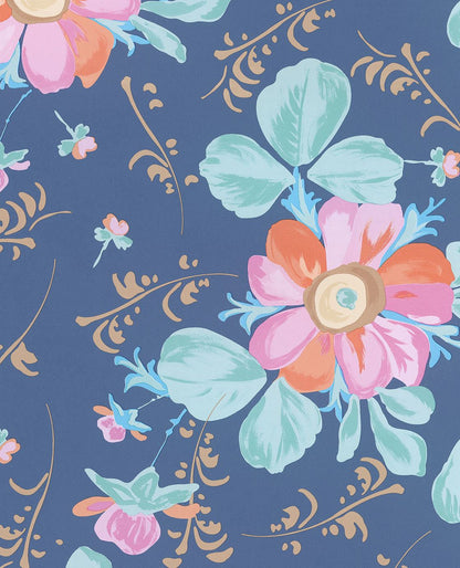 Rice 1 Nursery Wallpaper - Blue