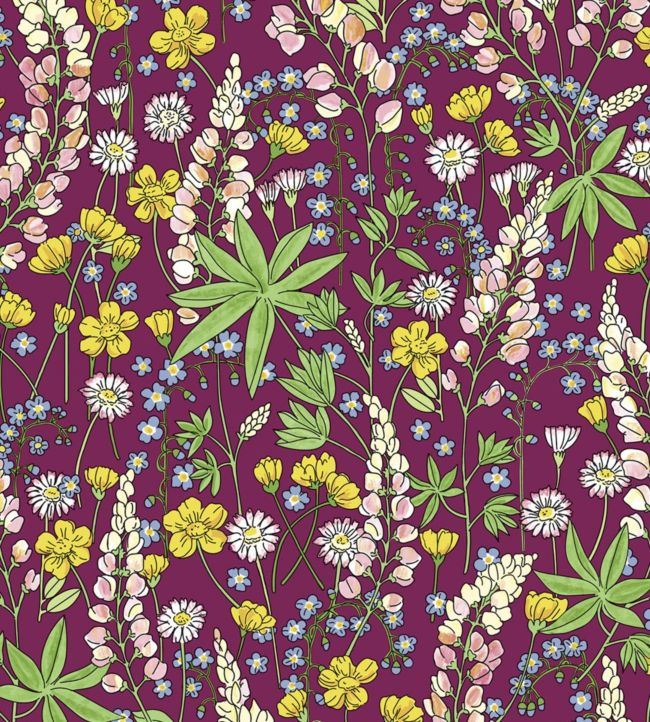 Rice II One Nursery Wallpaper - Purple