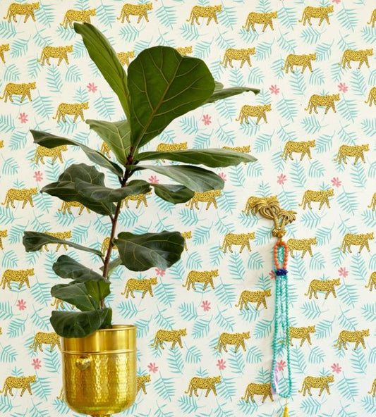 Rice II Six Nursery Room Wallpaper - Teal