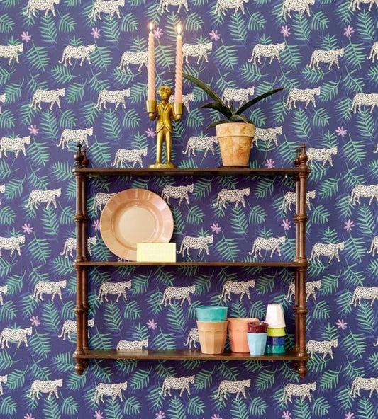 Rice II Six Nursery Room Wallpaper - Blue