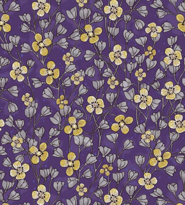 Rice II Nineteen Nursery Wallpaper - Purple