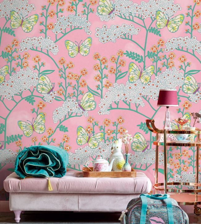 Rice II Twenty Two Nursery Room Wallpaper - Pink