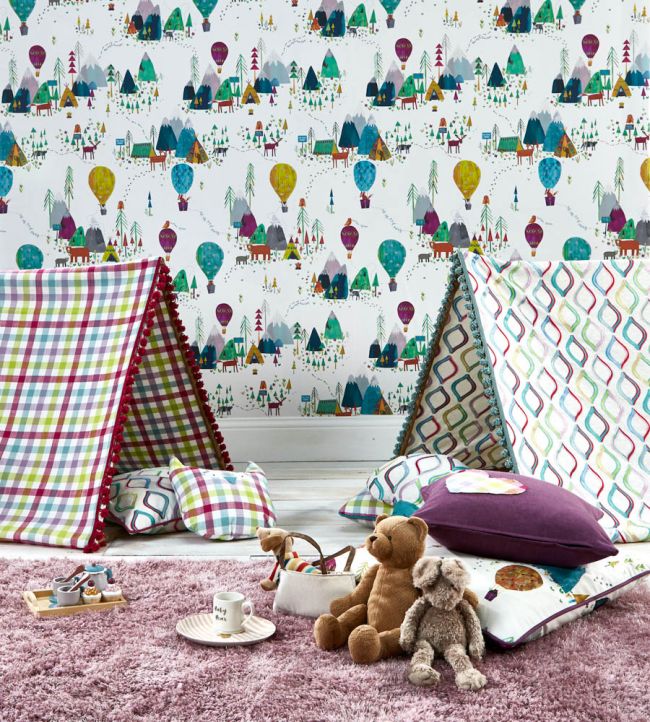 Hopscotch Nursery Room Fabric - Multicolor