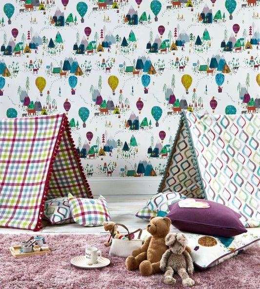 Spinning Top Nursery Room Fabric - Multicolor