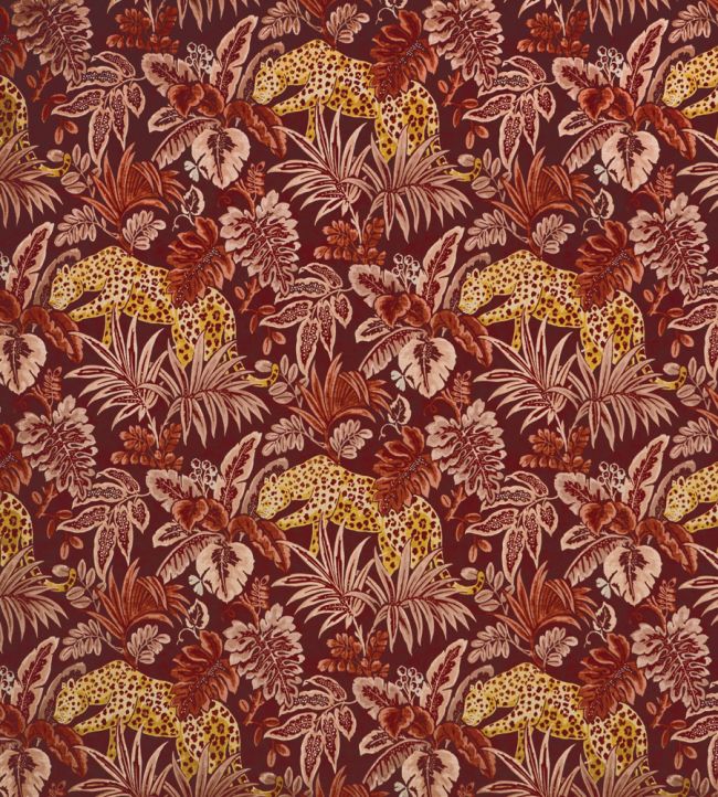 Leopard Nursery Fabric - Red