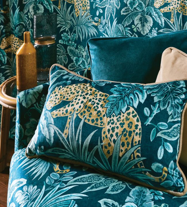 Leopard Nursery Room Fabric 2 - Blue