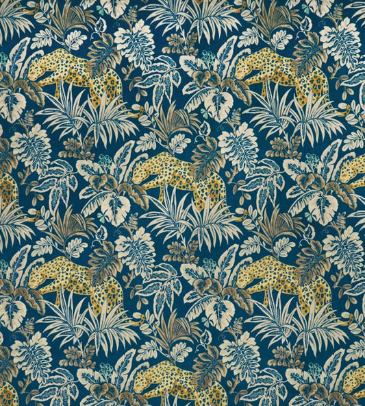 Leopard Nursery Fabric - Blue