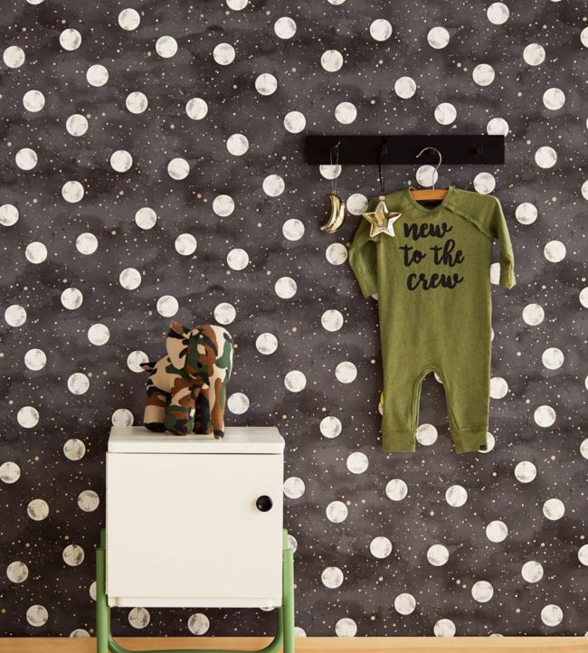 Mini Me Four - Glow in the Dark Nursery Room Wallpaper - Gray
