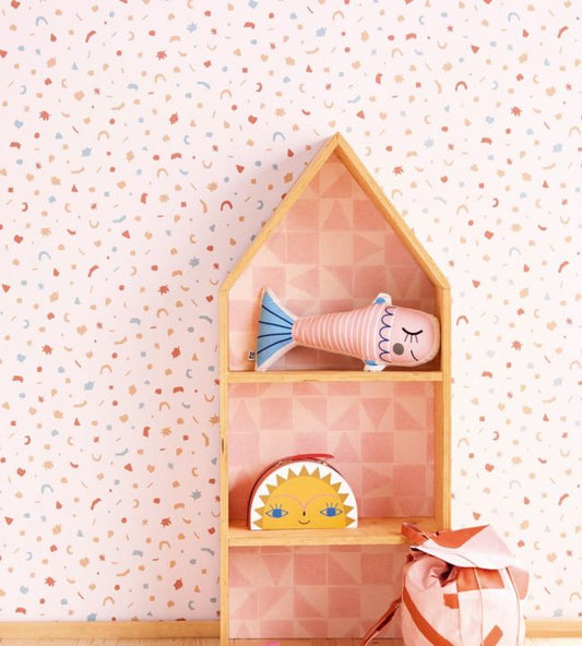 Mini Me Ten Nursery Room Wallpaper -  Pink
