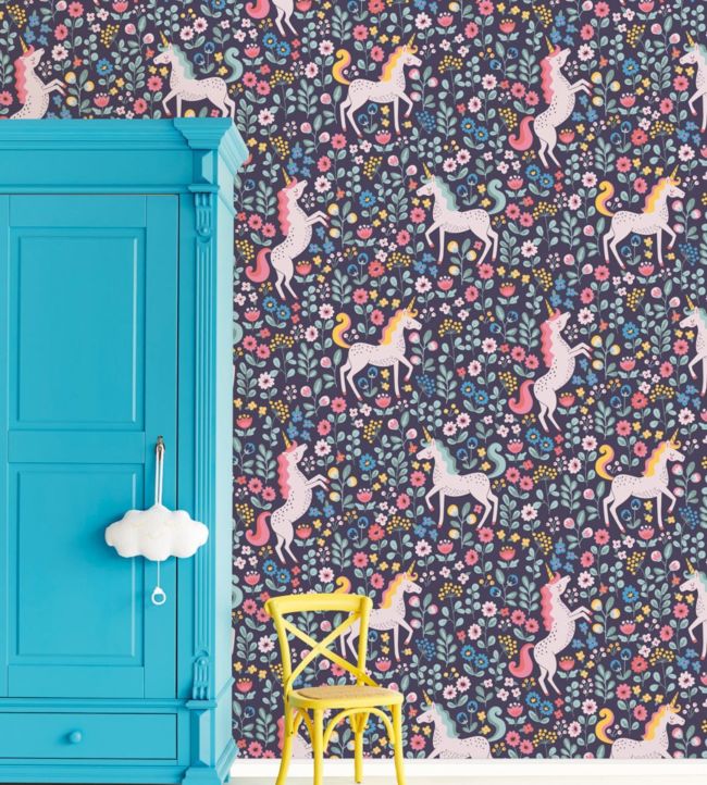 Mini Me Eleven Nursery Room Wallpaper - Blue