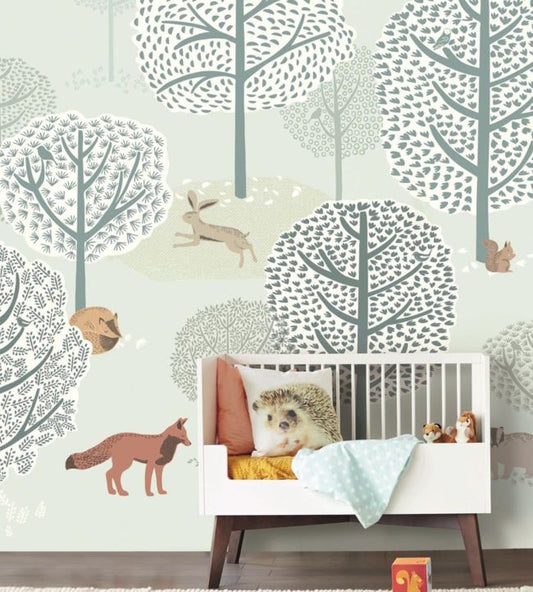 Mini Me Thirteen Nursery Room Wallpaper - Blue