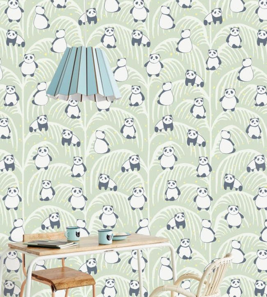 Mini Me Sixteen Nursery Room Wallpaper - Green