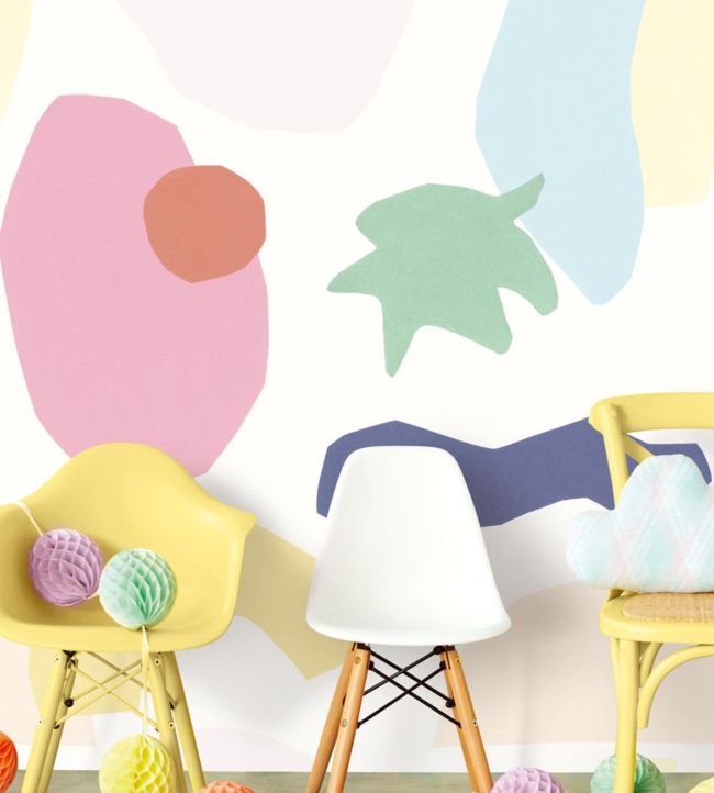 Mini Me Eighteen Nursery Room Wallpaper - Multicolor