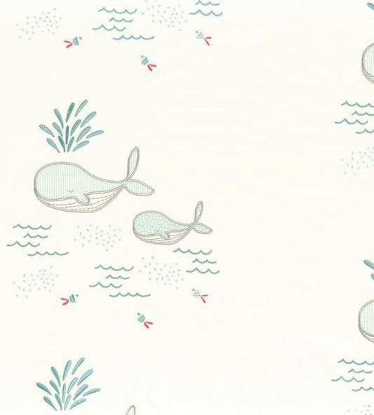 Tom & Leo Nursery Fabric - White