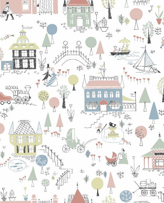 Gårda Nursery Room Wallpaper - Multicolor