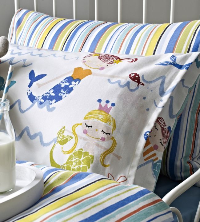 Mermaid Nursery Room Fabric - Blue