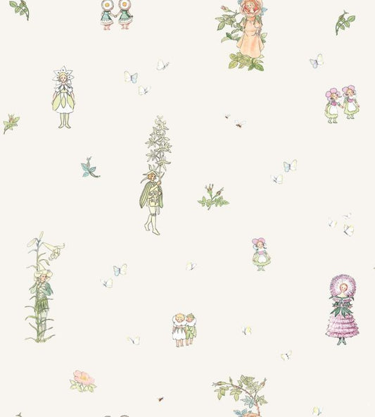 Blomsterfesten Nursery Wallpaper - Cream