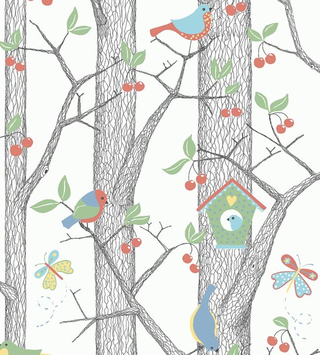 Cherry Friends Nursery Wallpaper - Green