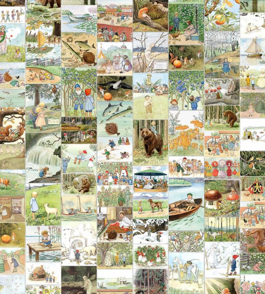 Elsa Beskows Sagostund Nursery Wallpaper - Multicolor