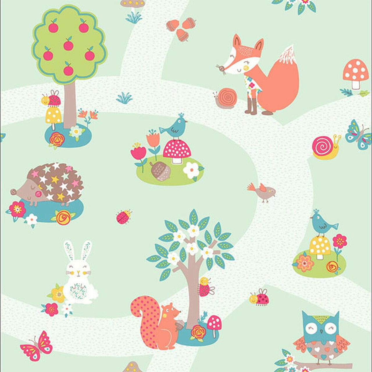 Forest Friends Imagine Fun Nursery Wallpaper - Green