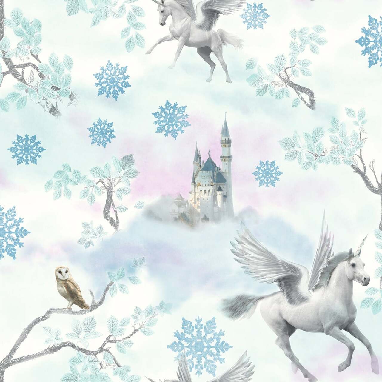 Fairytale Ice Imagine Fun Nursery Wallpaper - Blue