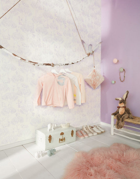 Pretty Lili Biche Nursery Room Wallpaper - Pink