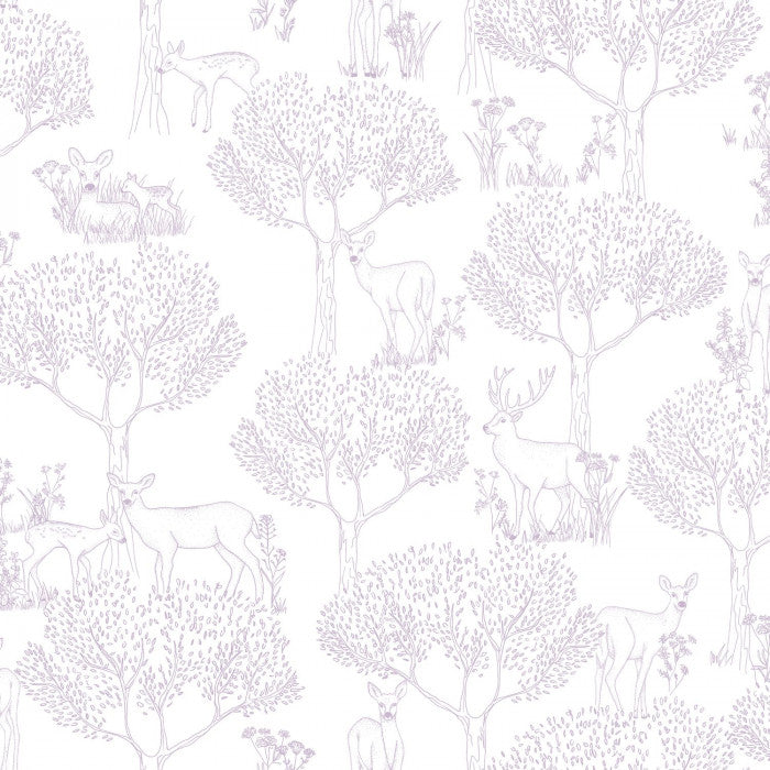 Pretty Lili Biche Nursery Wallpaper - White