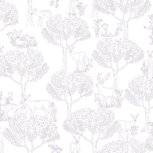 Pretty Lili Biche Nursery Wallpaper - White
