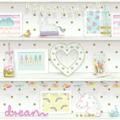 Girls Life Imagine Fun Nursery Wallpaper - Multicolor