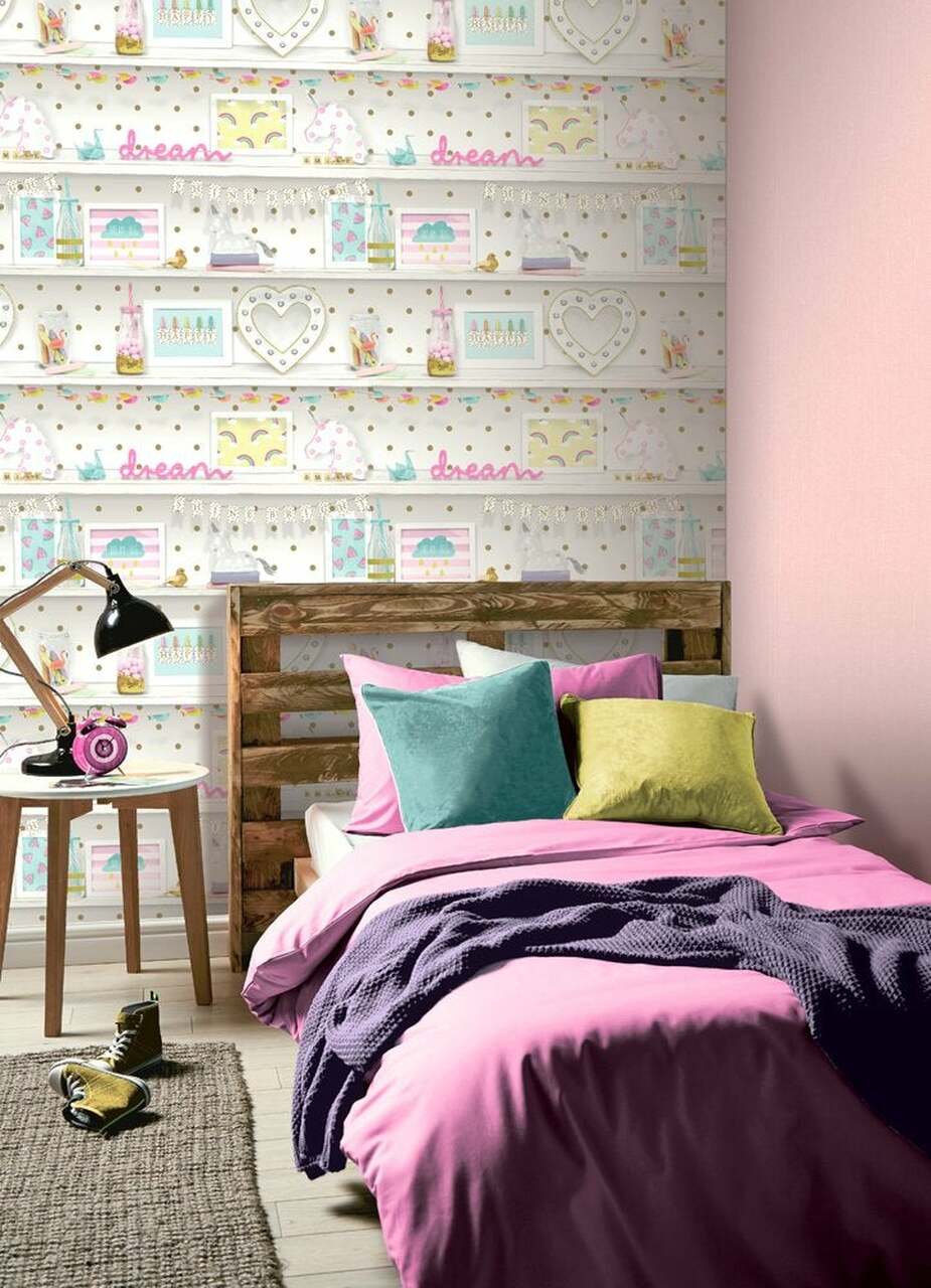 Girls Life Imagine Fun Nursery Room Wallpaper 2 - Multicolor