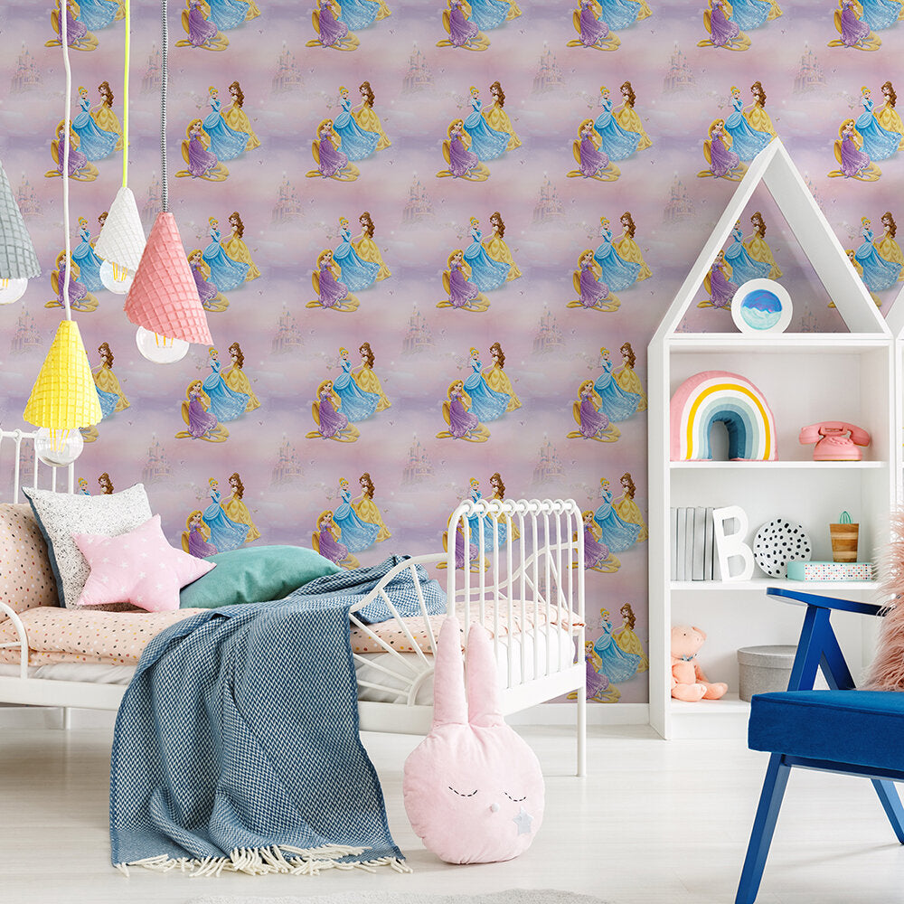 Pretty as a Princess Nursery Room Wallpaper 2 - Pink