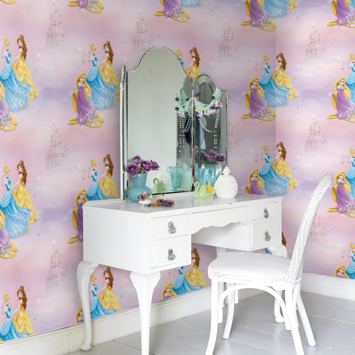 Pretty as a Princess Nursery Room Wallpaper 8 - Pink