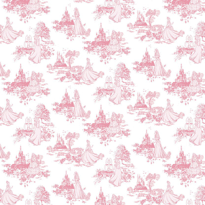 Princess Toile Nursery Wallpaper - Pink