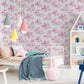 Princess Toile Nursery Room Wallpaper 2 - Pink