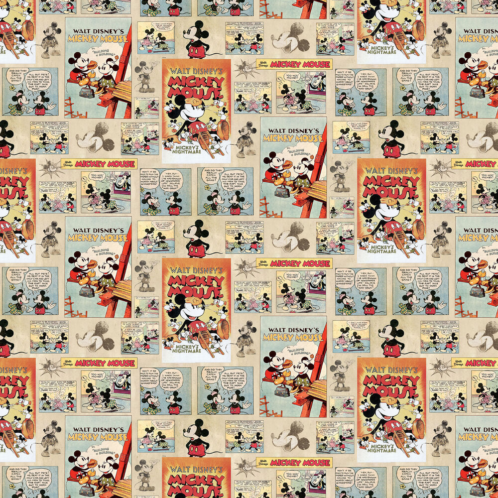 Mickey Vintage Episode Nursery Wallpaper - Multicolor