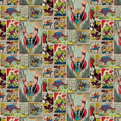 Marvel Action Heroes Comic Book Decorative Wallpaper - 10m | Wickes.co.uk