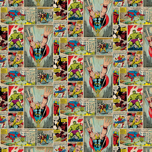 Marvel Comic Strip Nursery Wallpaper - Multicolor
