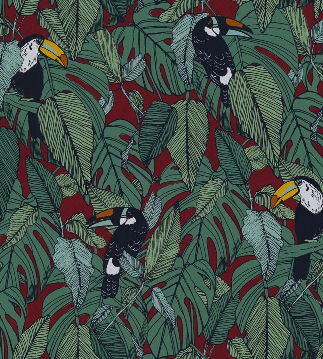 Toucan Nursery Wallpaper - Green