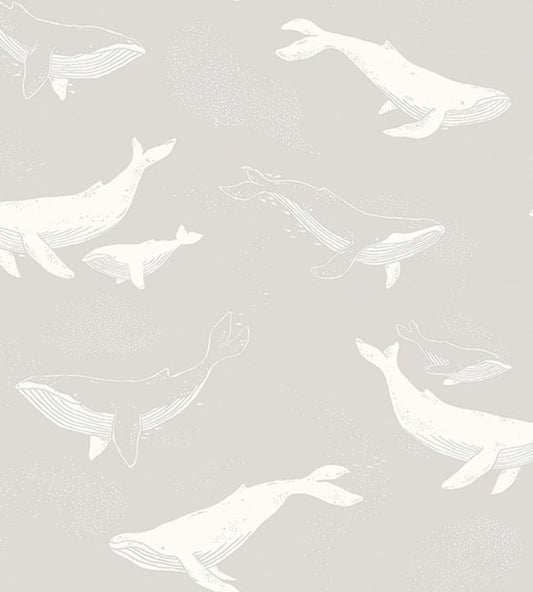 Whales Nursery Wallpaper - Pink