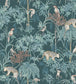 Wild Jungle Nursery Wallpaper - Blue