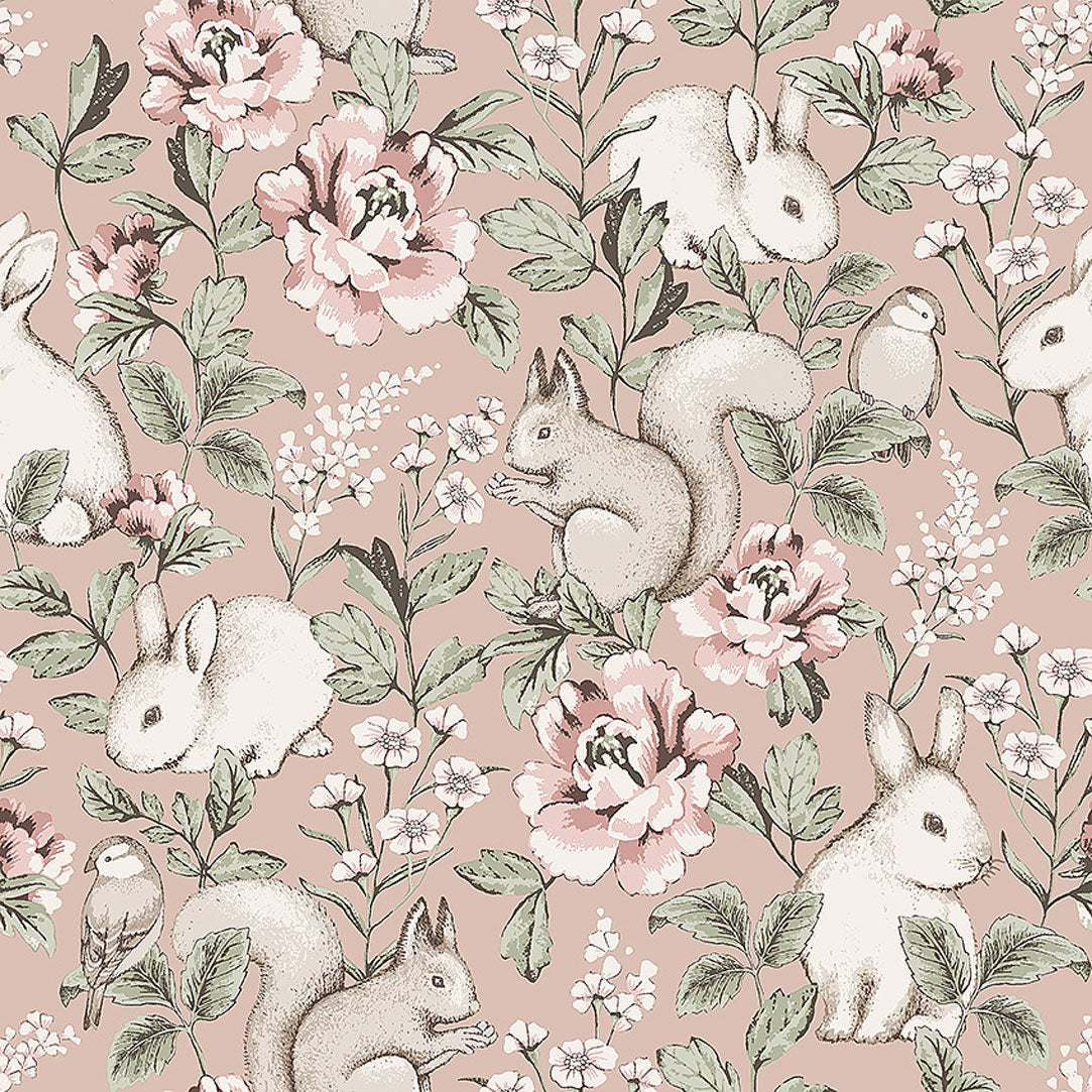 Magic Forest Nursery Wallpaper - Pink