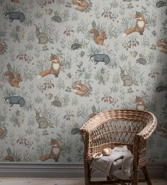 Forest Friends Nursery Mural Room Wallpaper - Multicolor