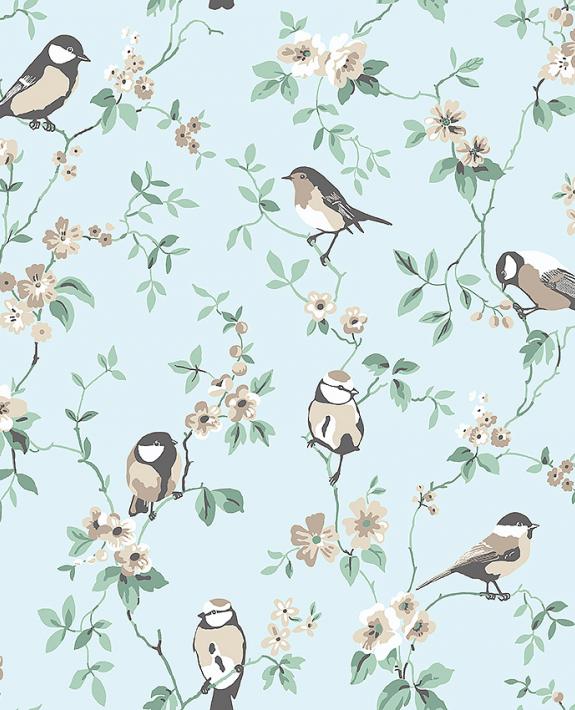 Falsterbo Birds Nursery Wallpaper - Blue