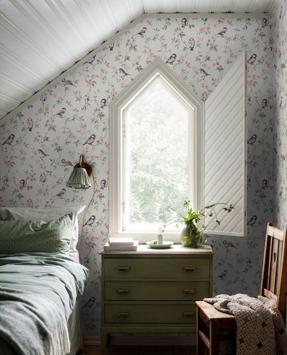 Falsterbo Birds Nursery Room Wallpaper 2 - Pink