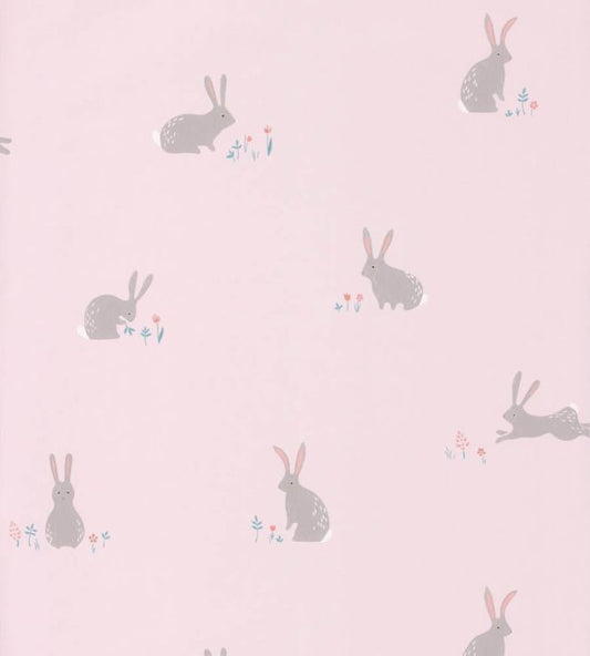 Bunny Nursery Wallpaper - Pink