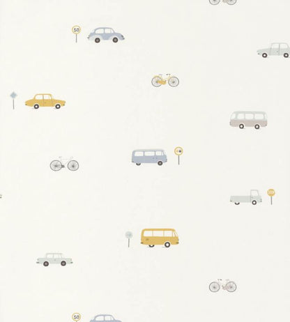 Vintage Cars Nursery Wallpaper - Pink