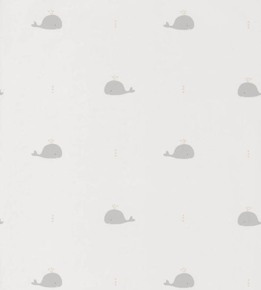 Whale Nursery Wallpaper - Silver